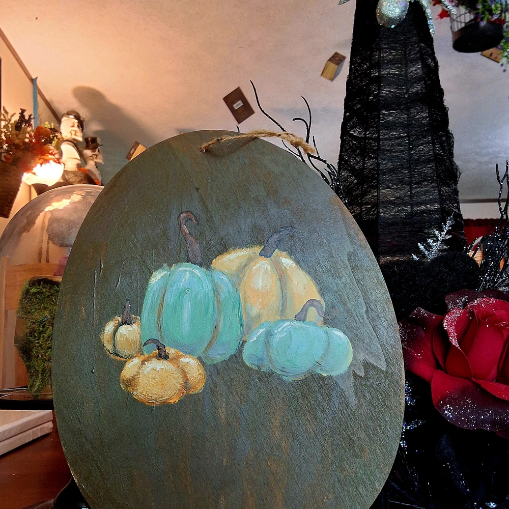 Hand-Painted Pumpkin Wall Art